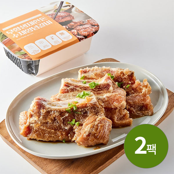 [2팩] 무항생제 한돈 수제양념갈비 (800g)