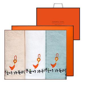 송월 옥행운자수 3매세트+쇼핑백 대표이미지 섬네일
