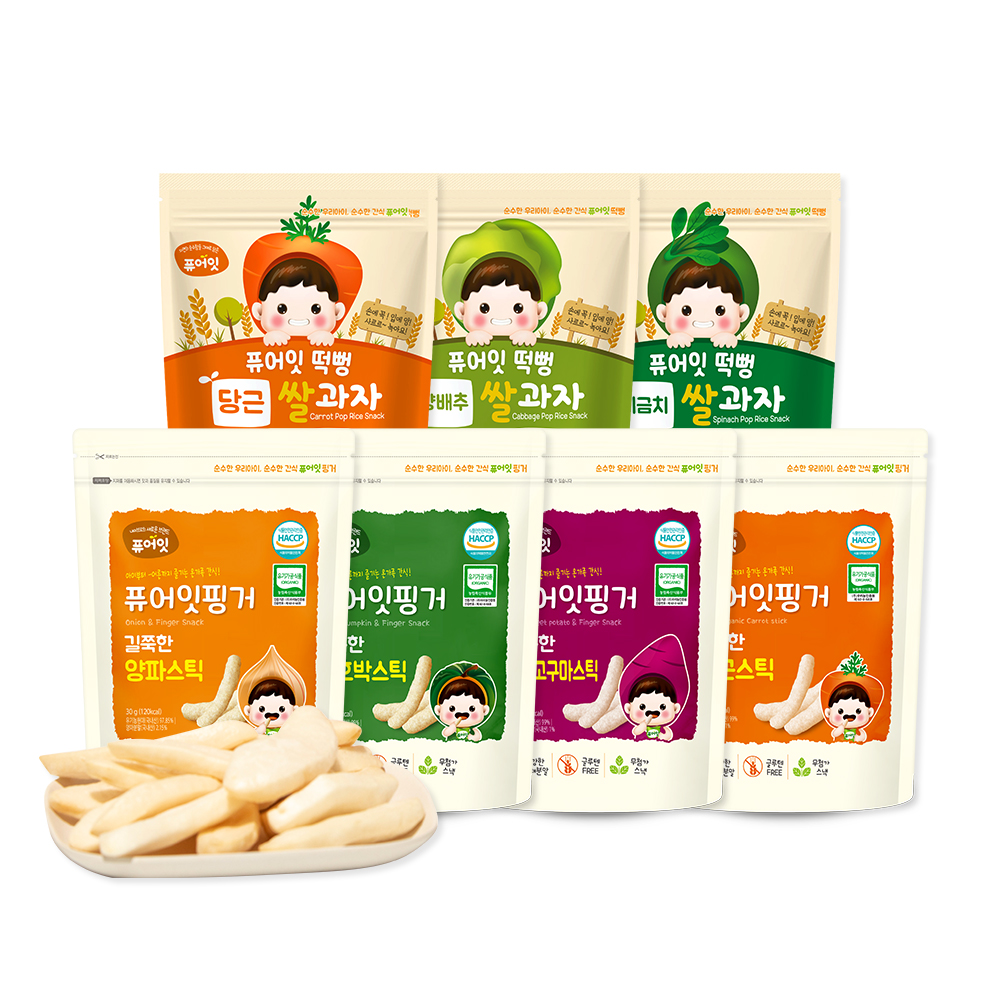 퓨어잇 아이간식 떡뻥3봉+야채스틱4봉