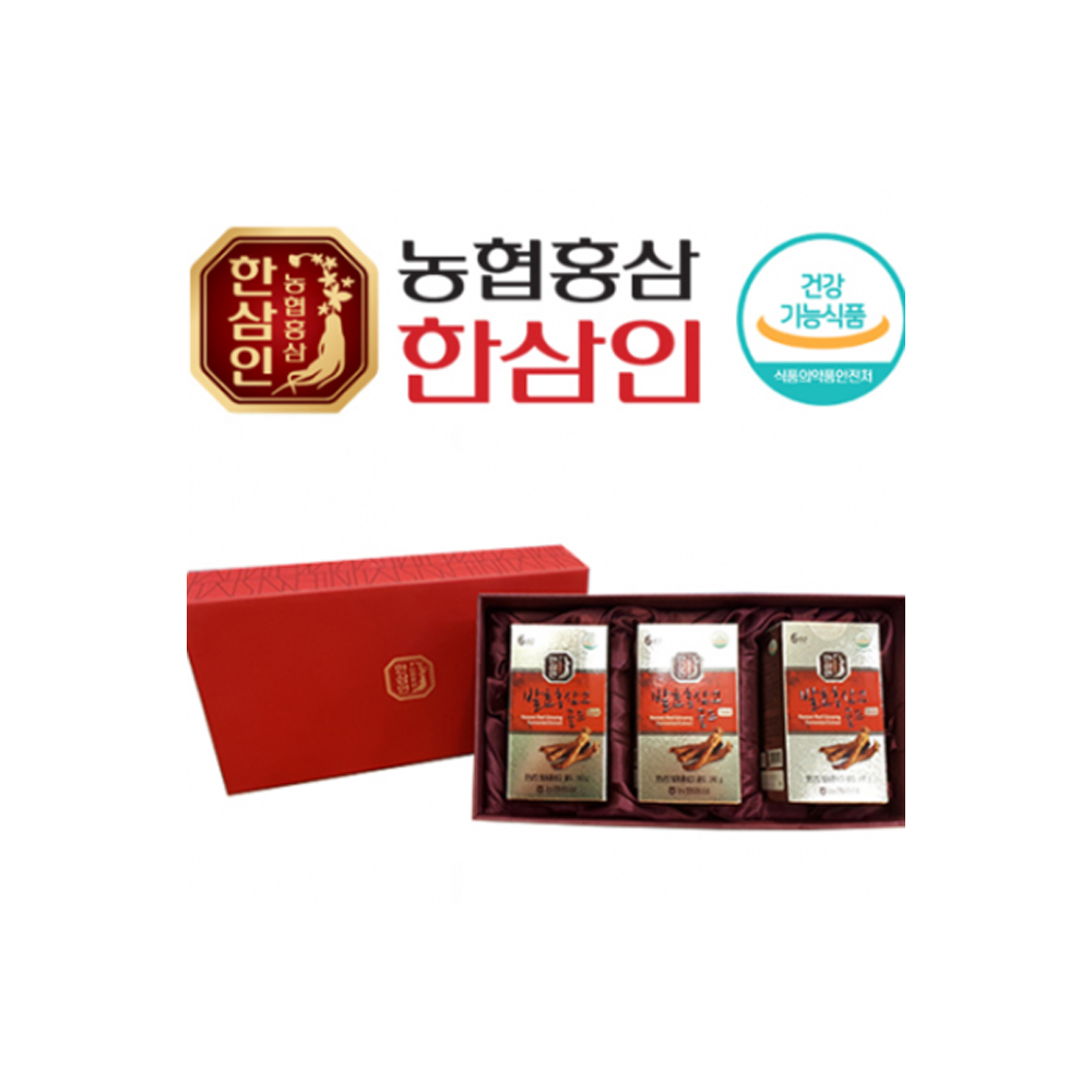 정품]농협홍삼 한삼인 발효홍삼고 골드 240G X 3병 선물세트 - 오아시스마켓::믿을 수 있는 먹거리